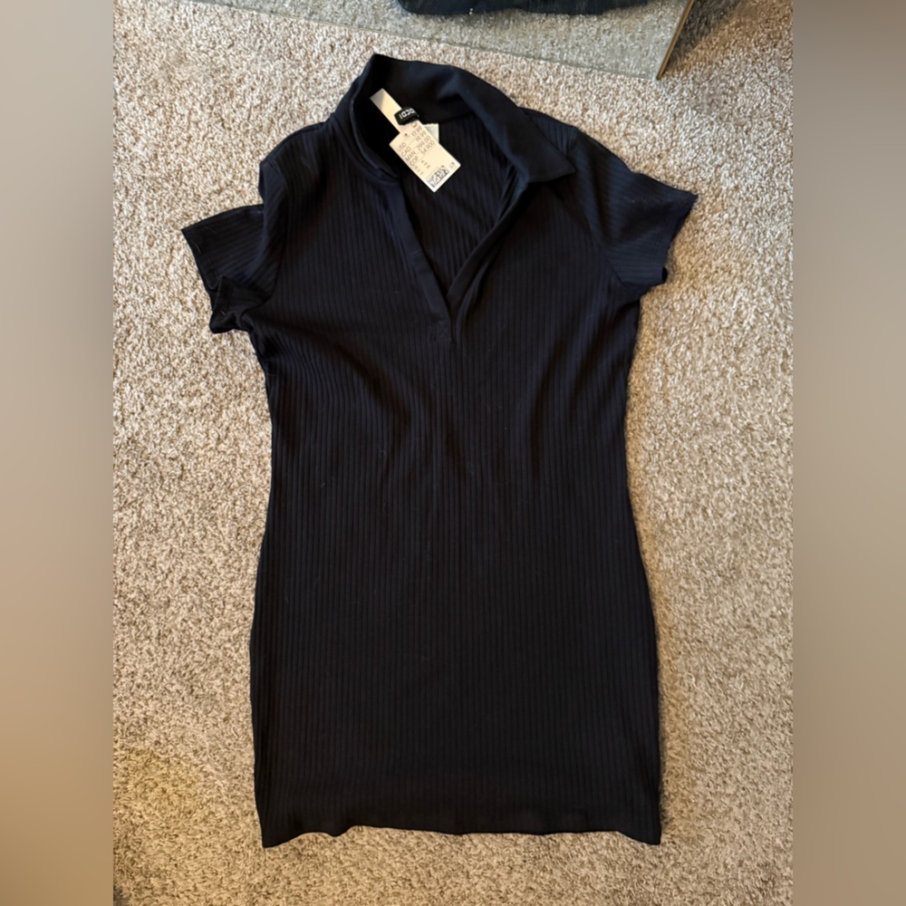 H&M Black Ribbed Dress